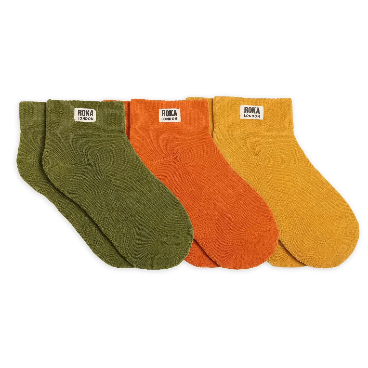 Roka London Wembley Earthy ankelstrømper dame 3-pak bomuld