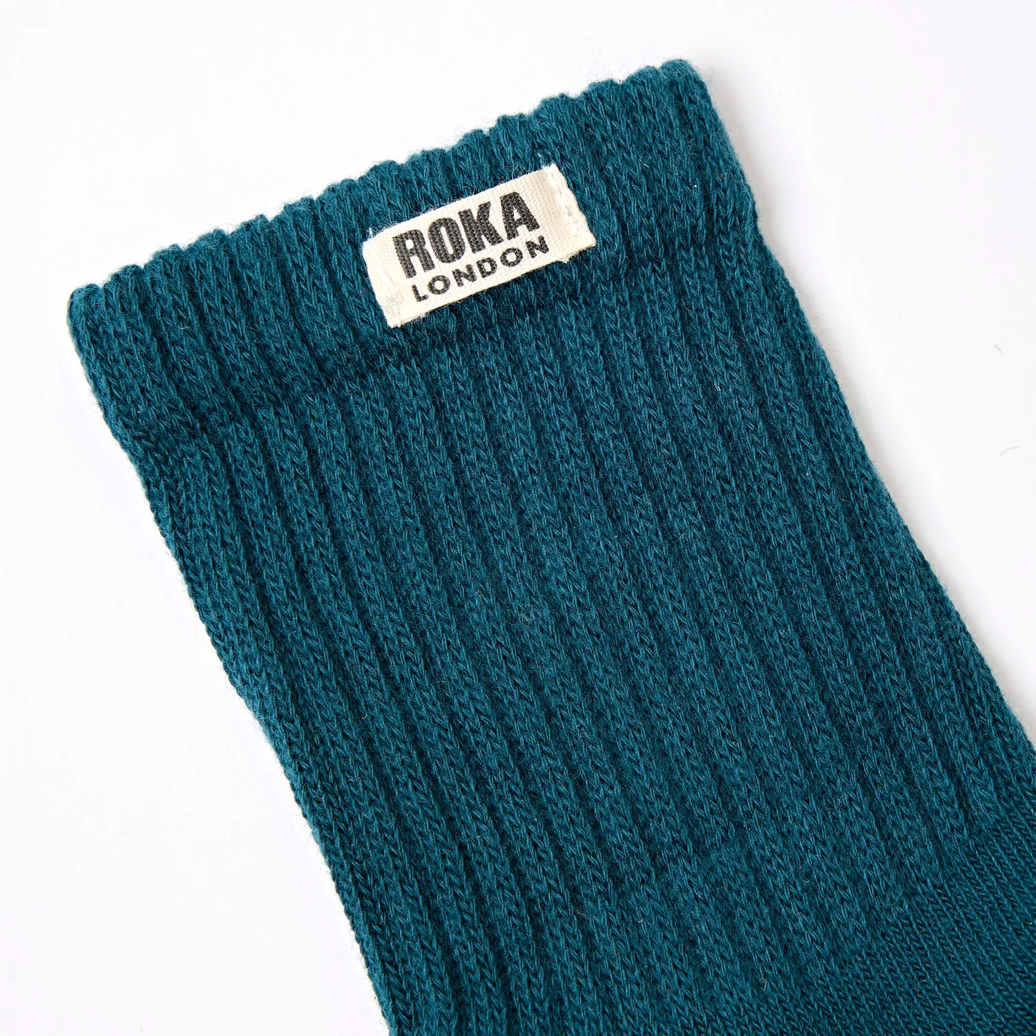 Roka London Windsor strømper herre teal økologisk bomuld