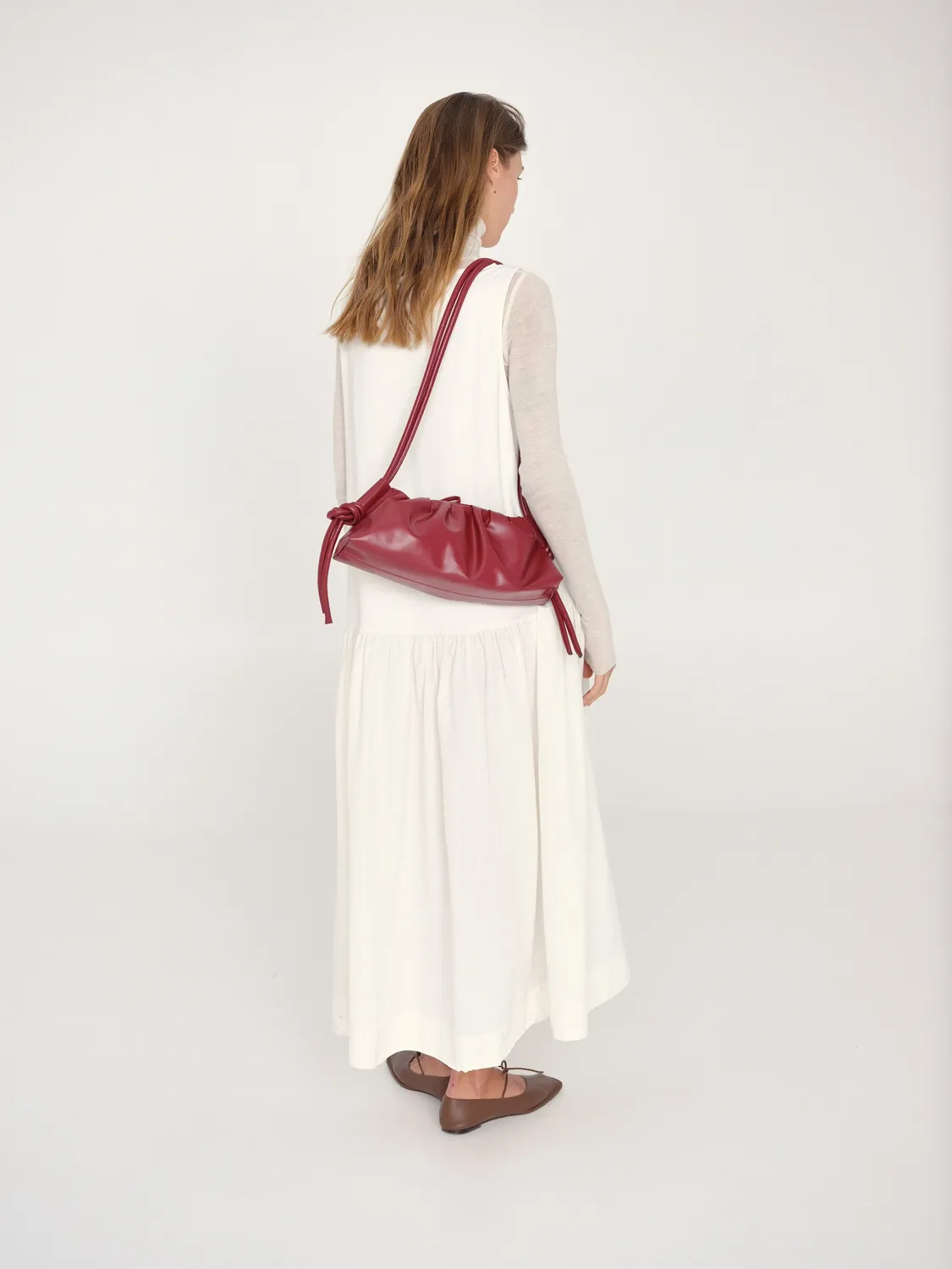 Ölend Dumpling Bag skuldertaske Cherry red vegansk læder
