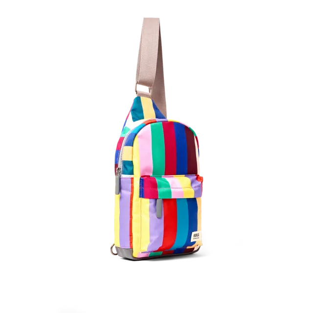 Roka London Willesden Sling taske Wide Multi Stripe Large 5 liter