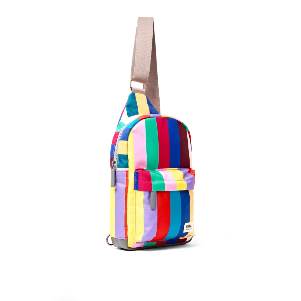 Roka London Willesden Sling taske Wide Multi Stripe Large 5 liter