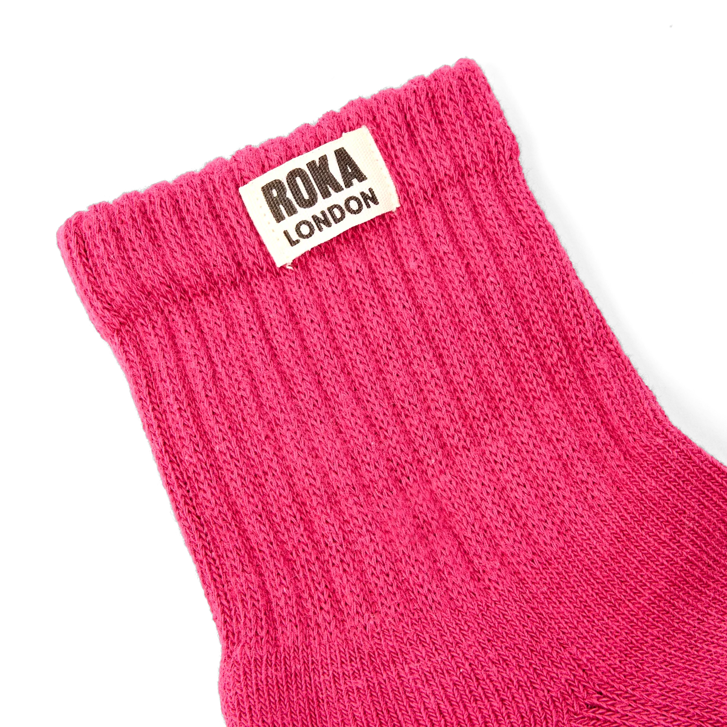 Roka London Windsor crew strømper Granita Red økologisk bomuld