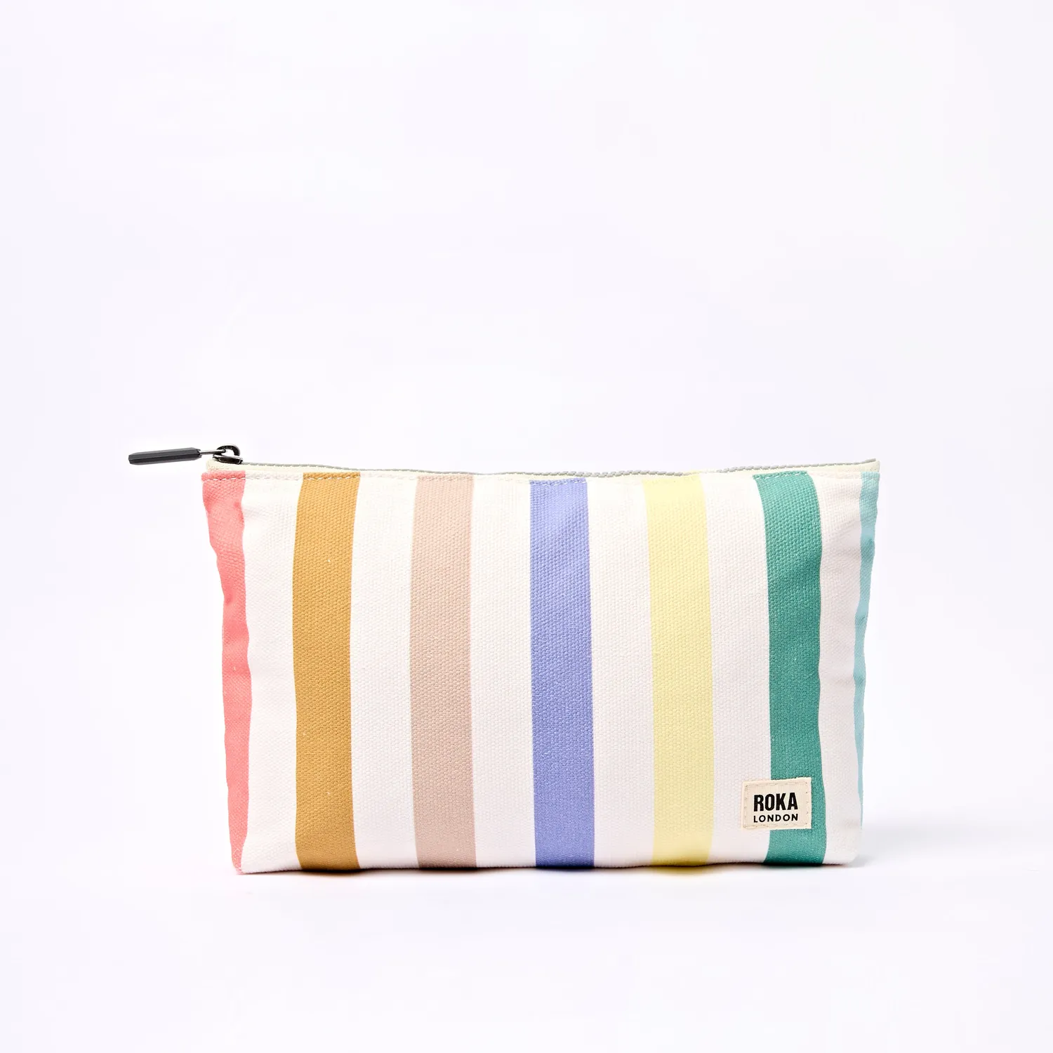 Roka London Maida Vale pouch Small pastel stripe bomuld