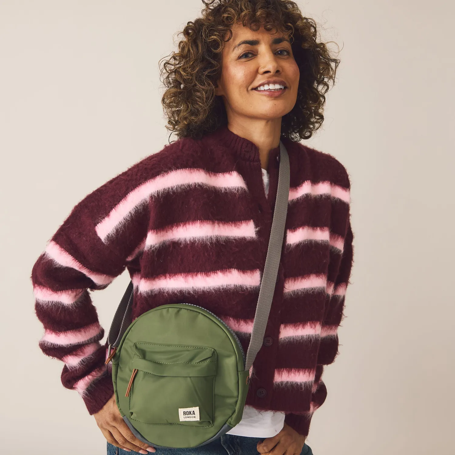 Roka London Paddington Small crossbody taske teal rund