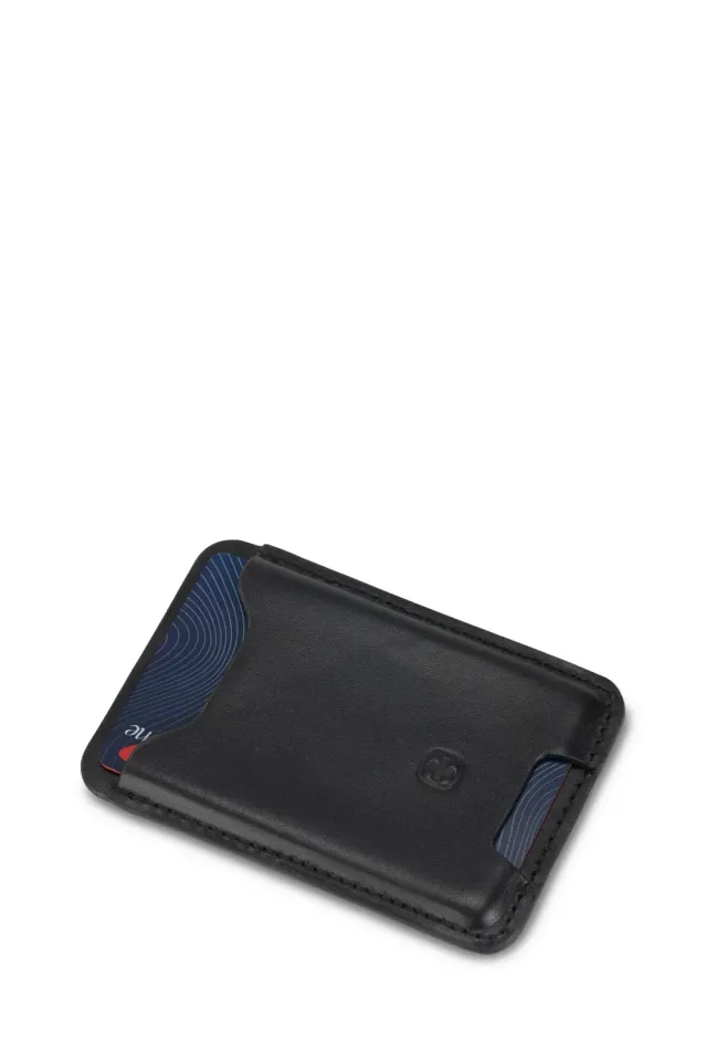 Swissgear Snapp MagSafe kortholder sort læder RFID