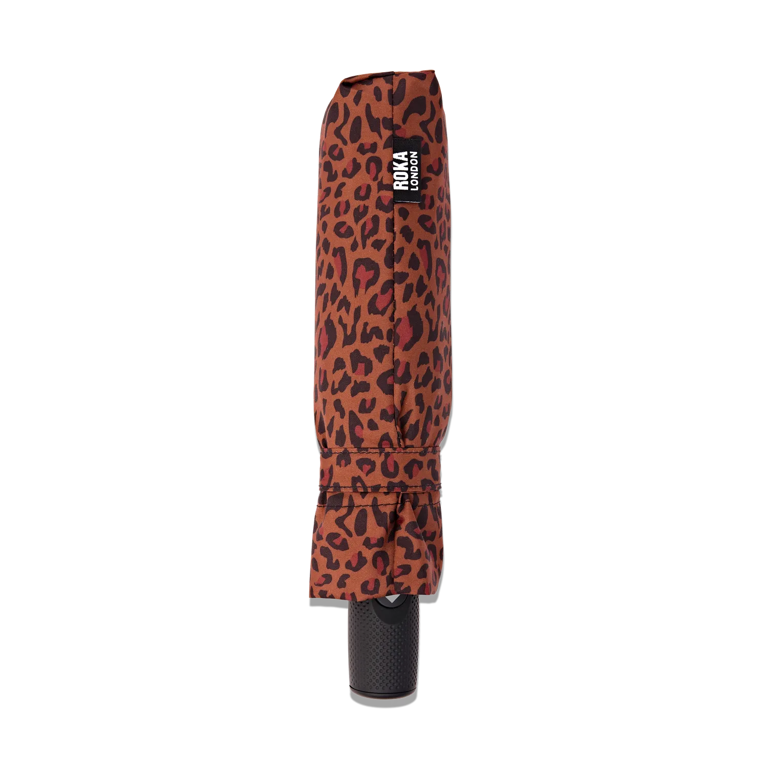 Roka London Waterloo paraply Brown Mini Leopard lommemodel