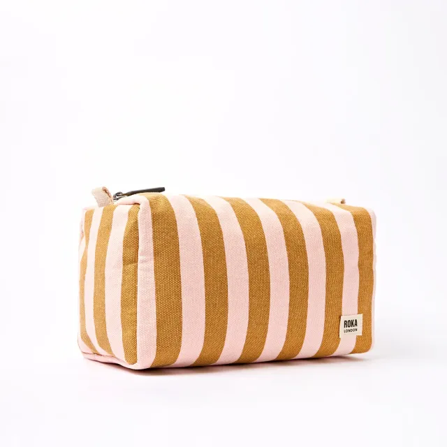 Roka London Maygrove toilettaske Rose Gold Stripe Small vandtæt