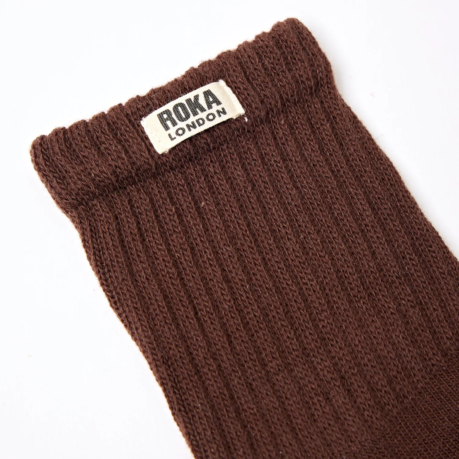 Roka London Windsor Crew strømper coco brun str 36-42