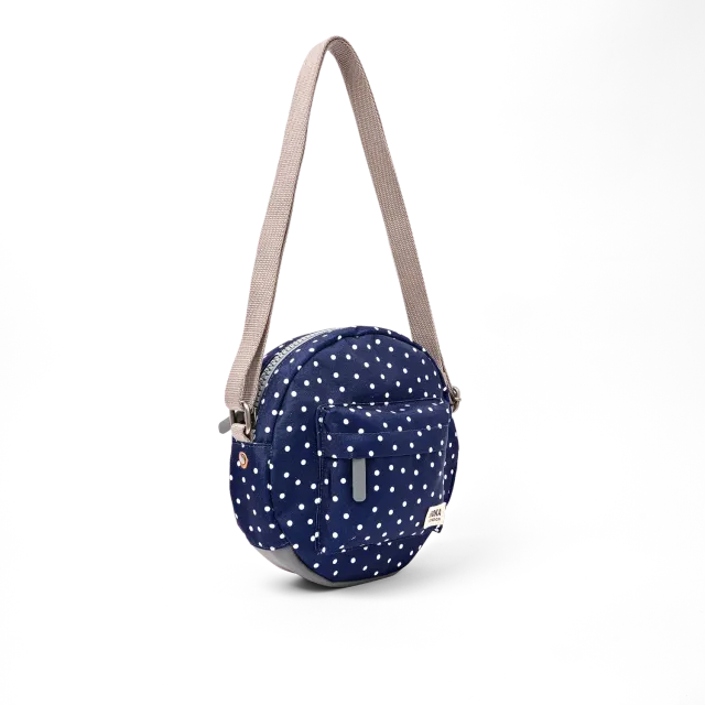 Roka London Paddington taske Small navy prikket rund