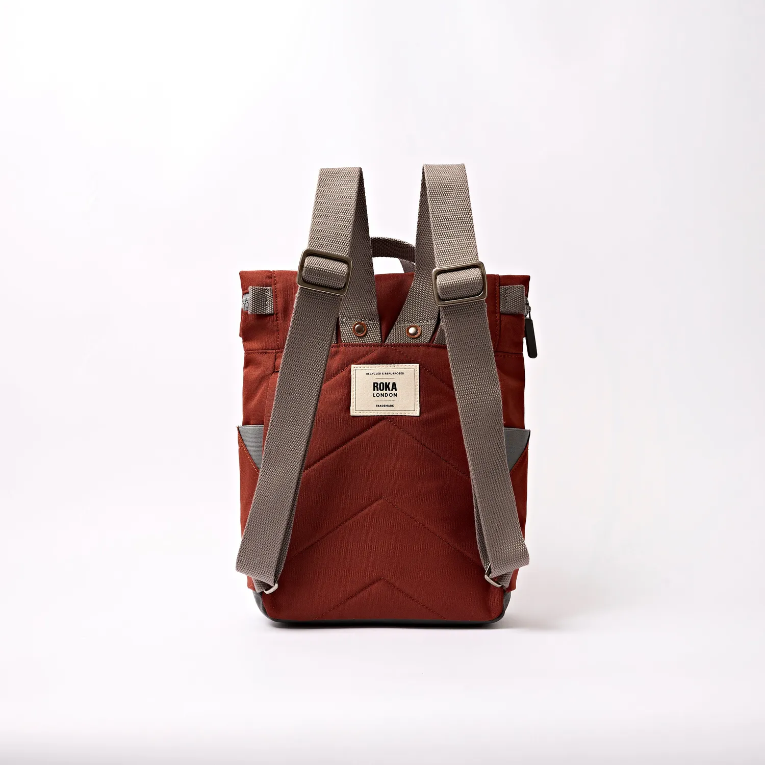 Roka London Canfield Roll Top rygsæk Small 9,8 liter Henna Stripe