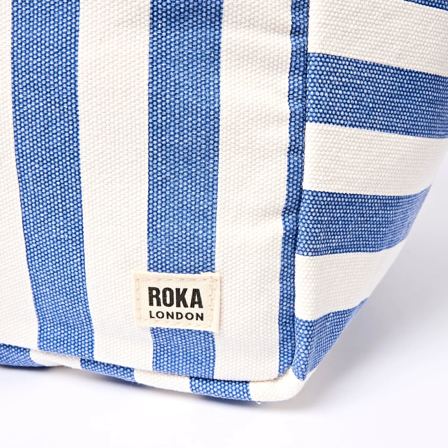 Roka London Marylebone tote Large denimstribet 43 liter