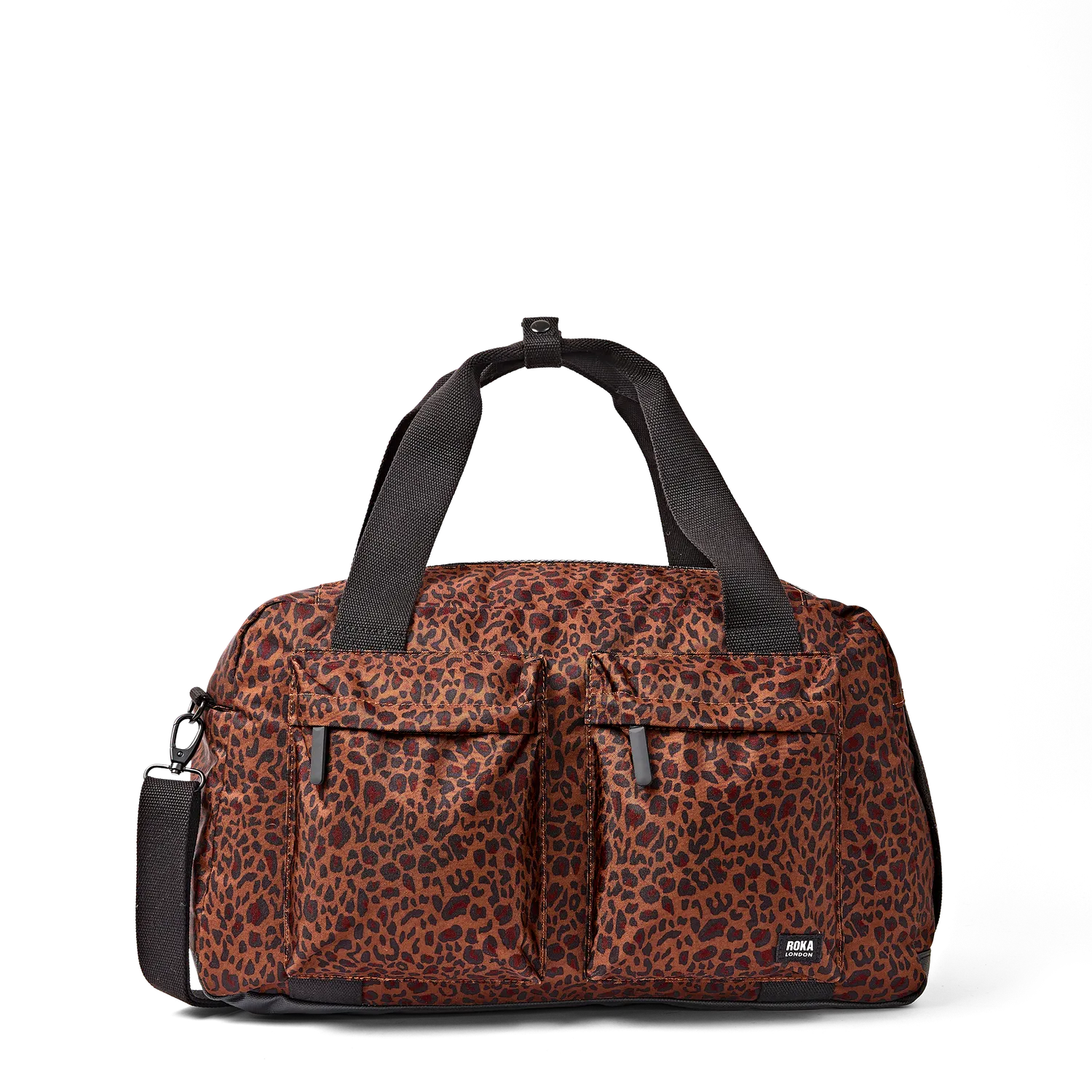 Roka London Gatwick rejsetaske Corn Mini Leopard medium