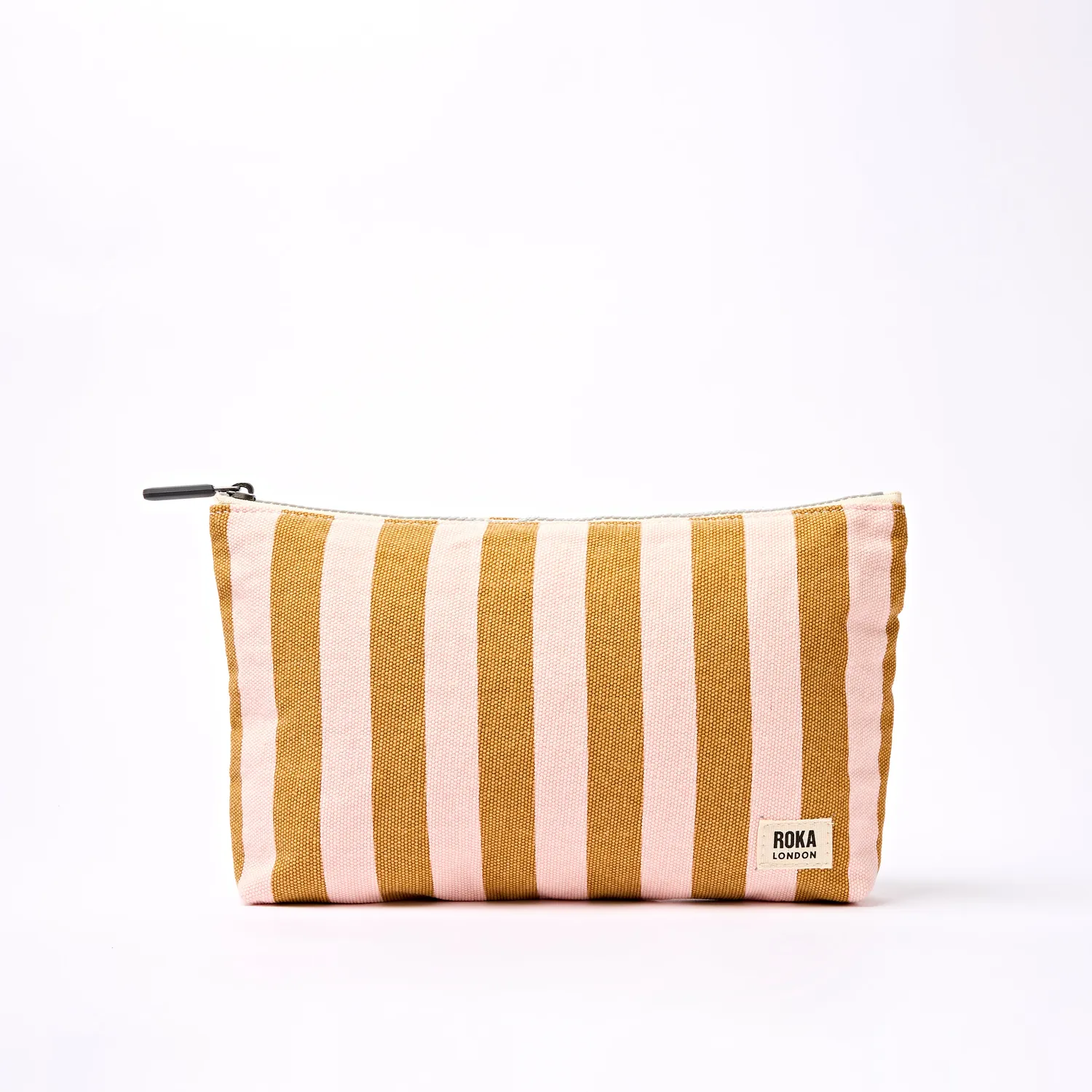 Roka London Maida Vale pouch Rose Gold Stripe bomuld