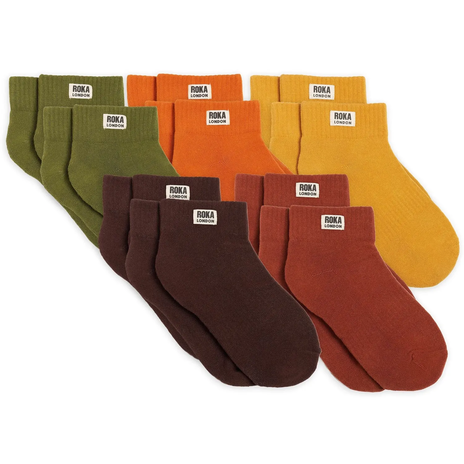 Roka London Wembley Earthy ankelstrømper dame 3-pak bomuld