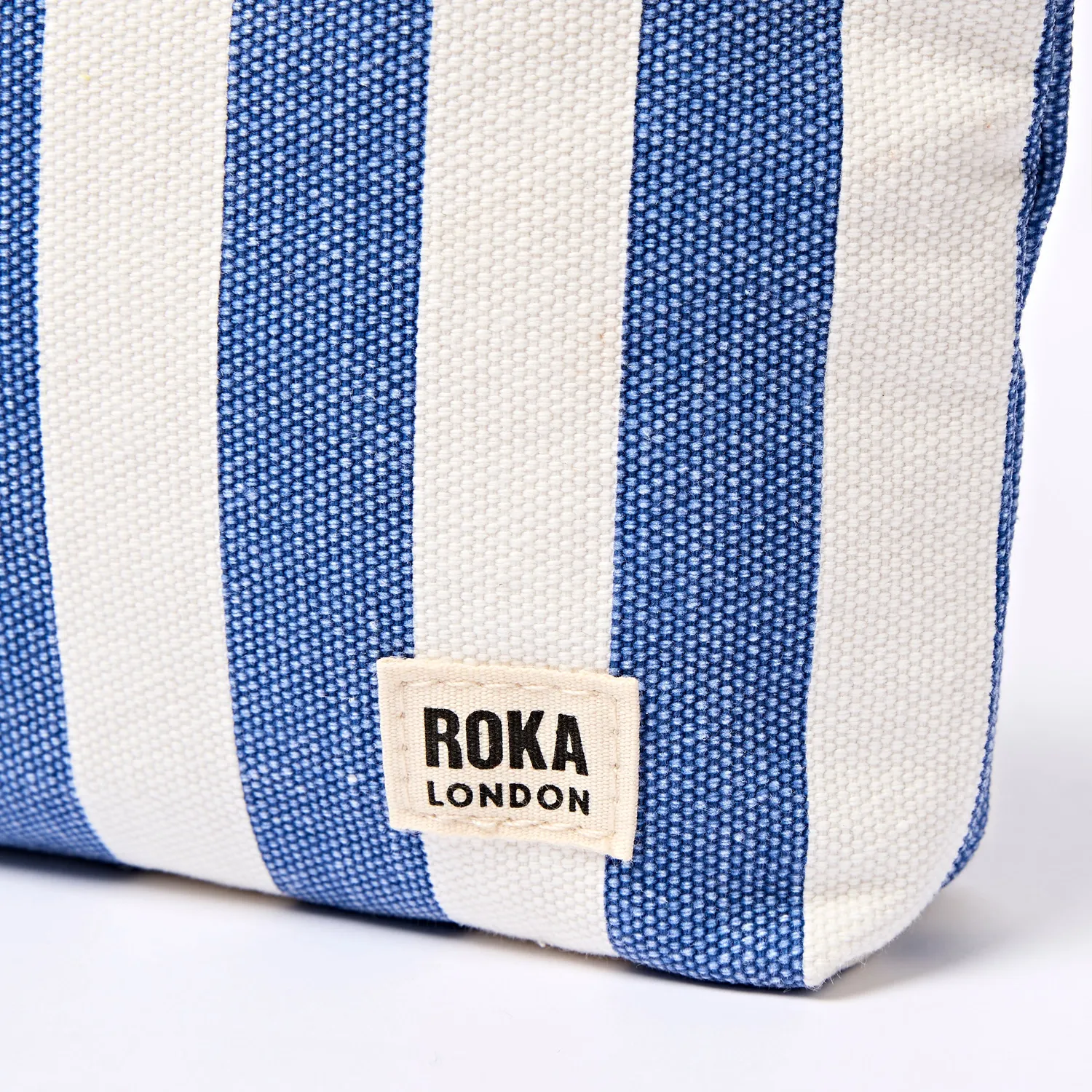 Roka London Maida Vale pouch Denim Stripe Small