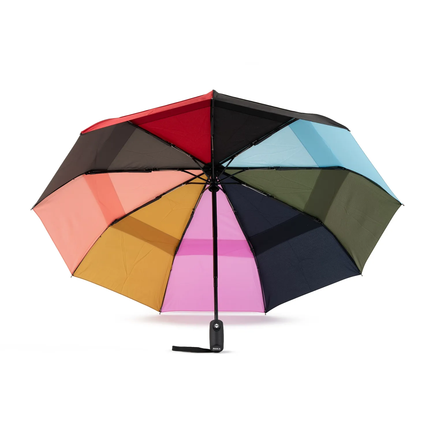 Roka London Waterloo paraply bright rainbow medium