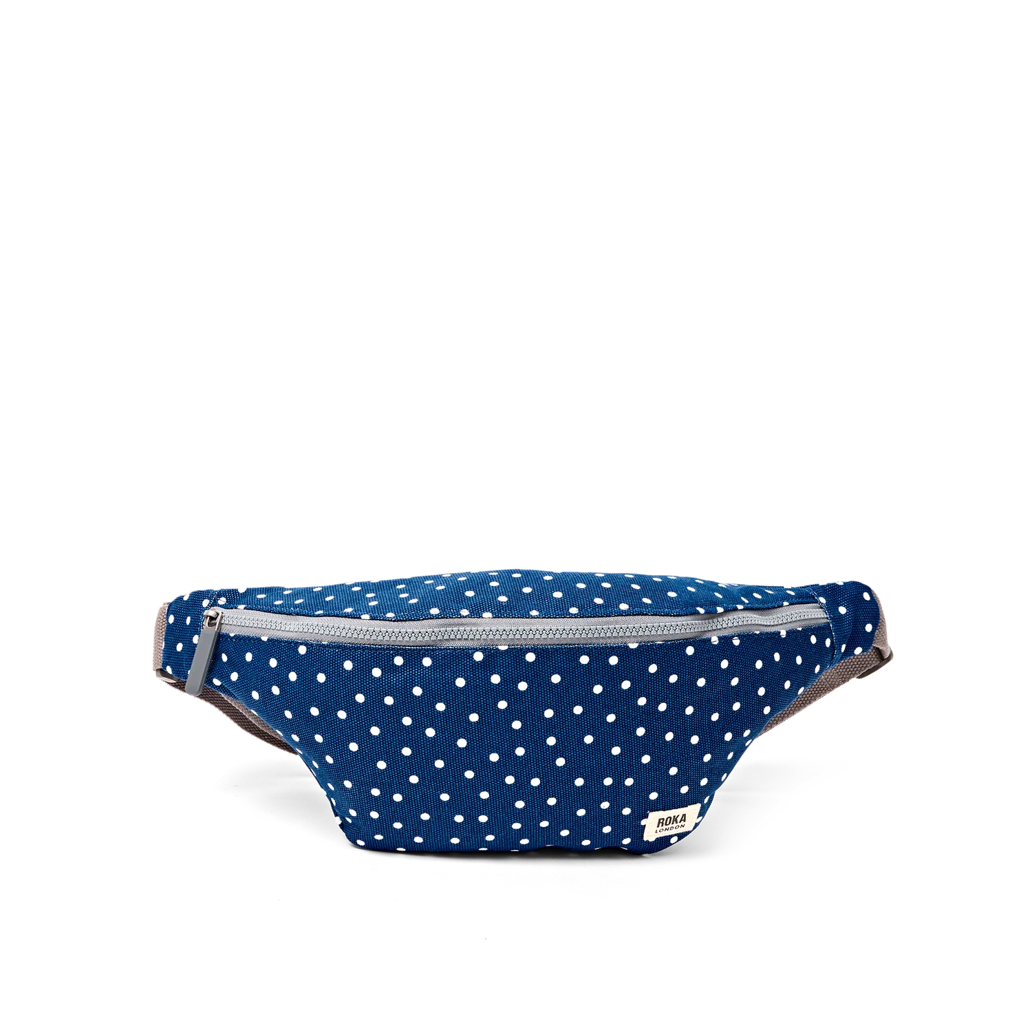 Roka London Mill Hill Small bæltetaske navy polka 3,7 liter