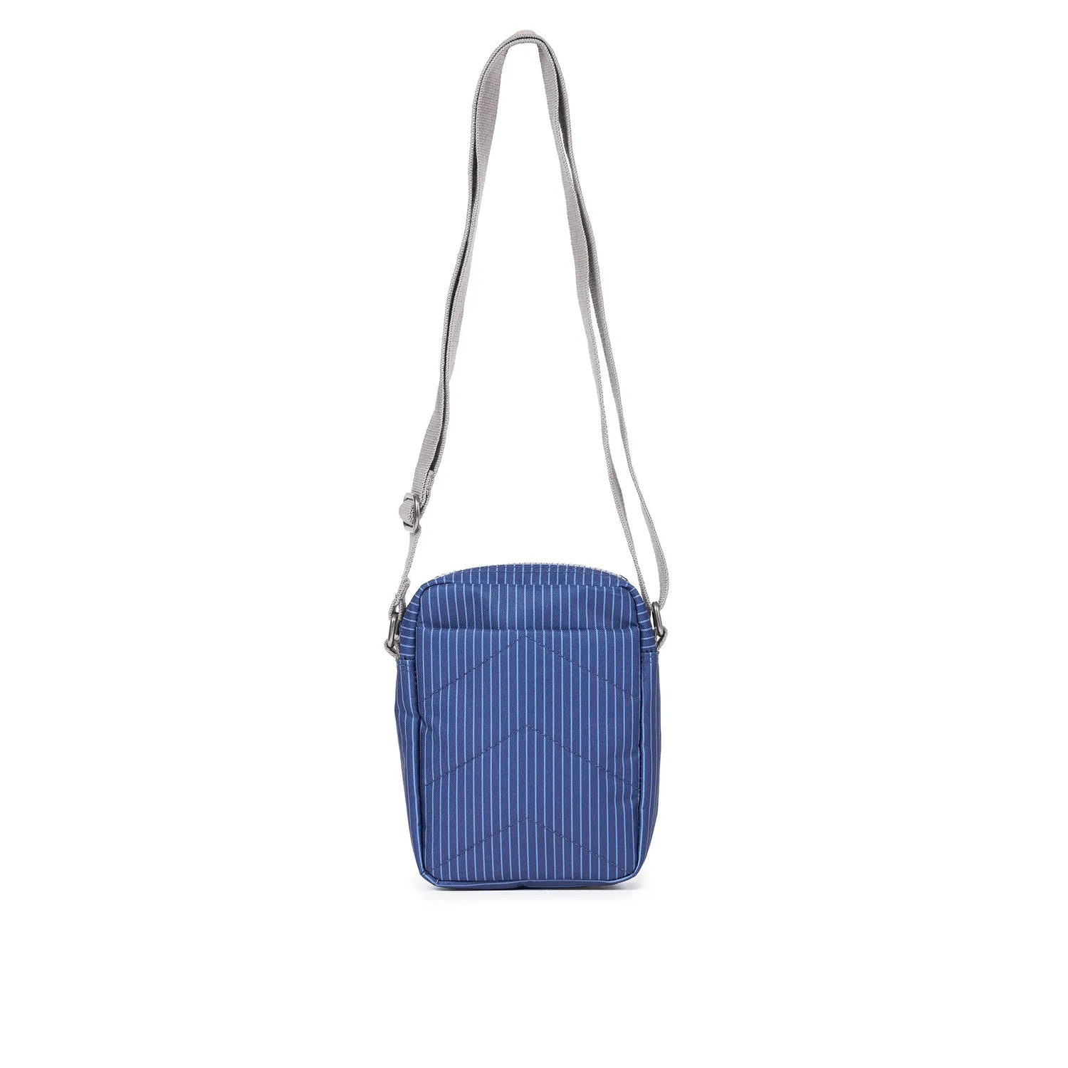 Roka London Bond crossbody dark denim pin stripe small