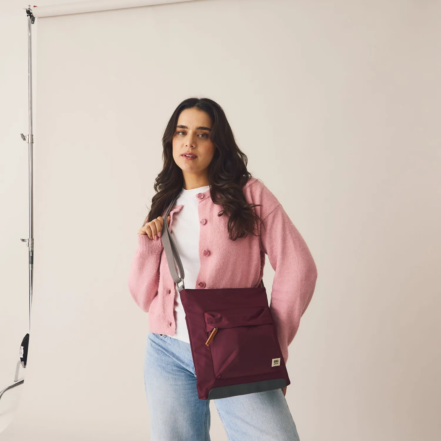 Roka London Kennington crossbody taske burnt orange medium