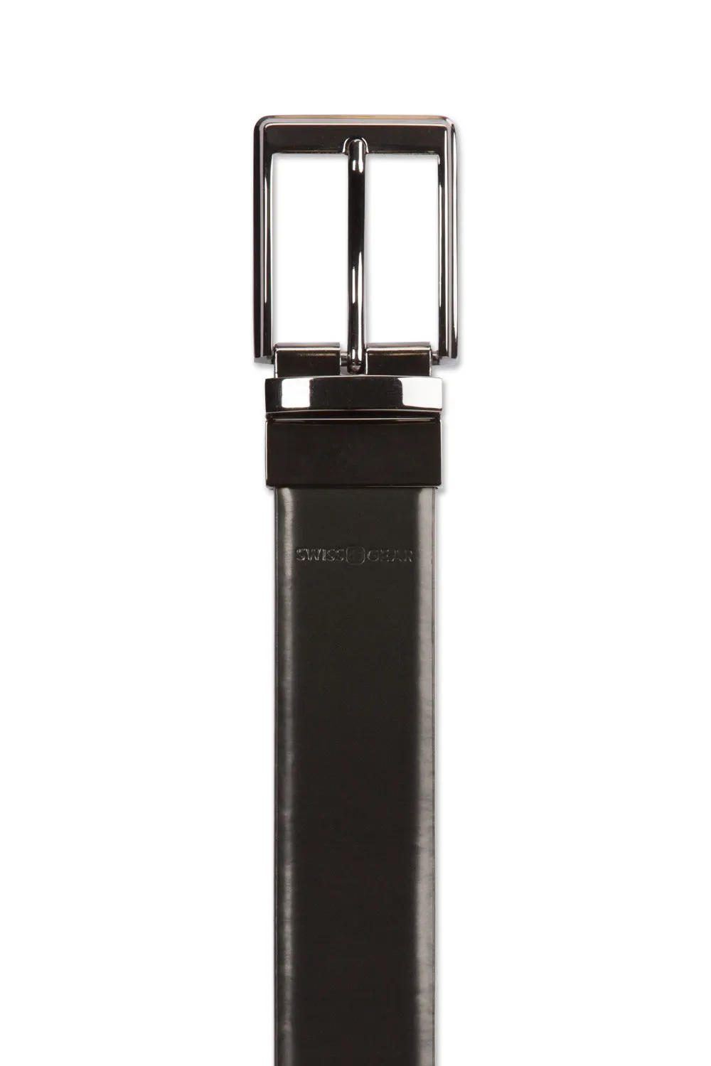 Swissgear Dressy Large vendbar læderbælte sort/brun
