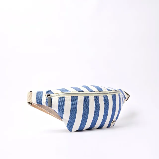 Roka London Mill Hill Small bæltetaske denim stripe