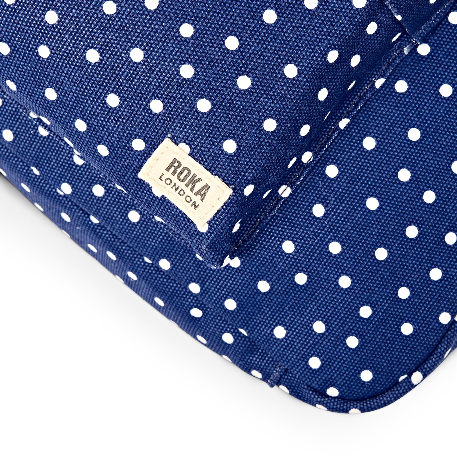Roka London Belsize skuldertaske Navy Polka medium