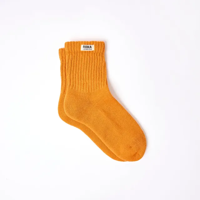 Roka London Windsor Crew strømper burnt orange 36-42