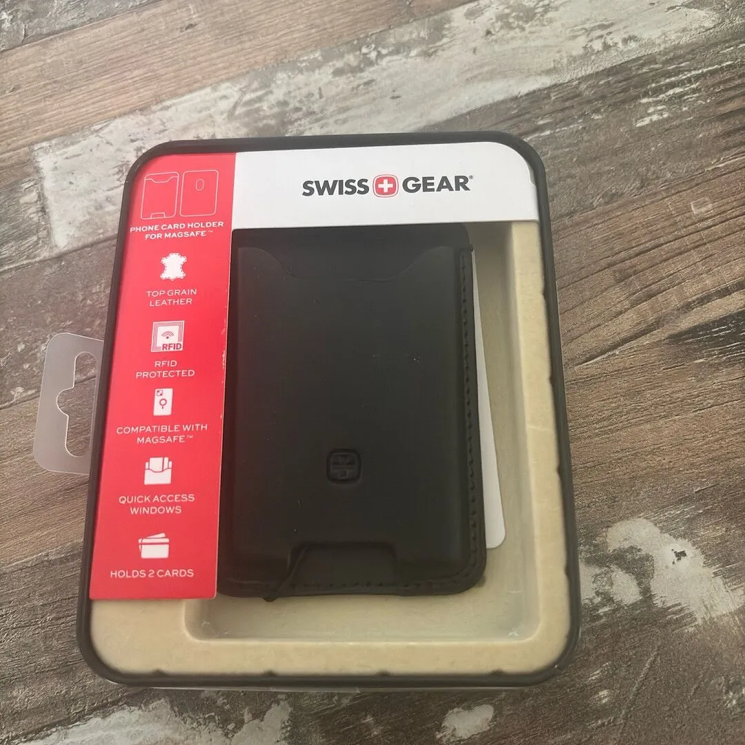 Swissgear Snapp MagSafe kortholder sort læder RFID