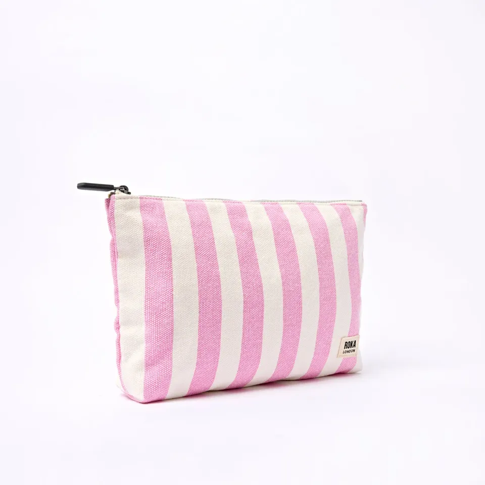 Roka London Maida Vale pouch Sherbet Stripe bomuld