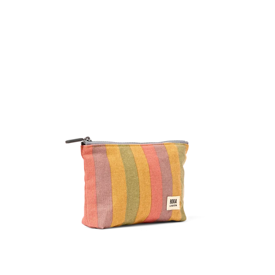 Roka London Maida Vale pouch Small Faded Multi Stripe 1,2 liter