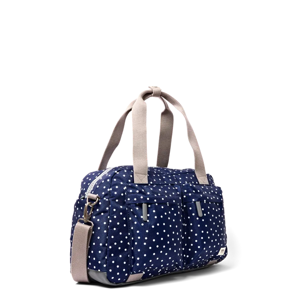 Roka Gatwick duffel Small navy polka dot håndbagage
