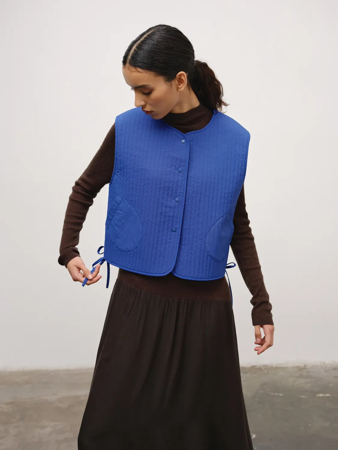 Ölend Padded quiltet vest Cobalt blue onesize
