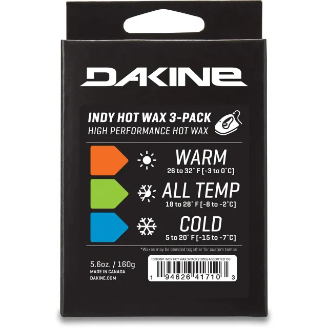 Dakine Indy Hot Wax ski- og boardvoks 3-pak all temp