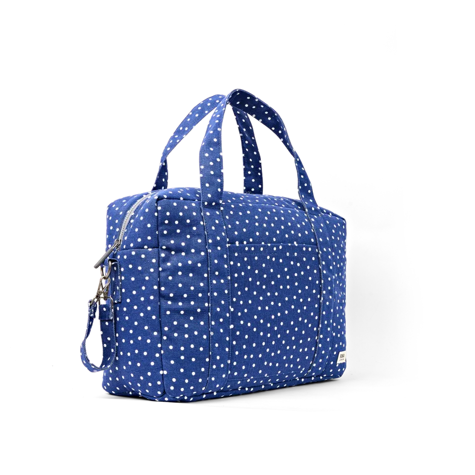 Roka London Somerset skuldertaske navy polka 18,5 liter