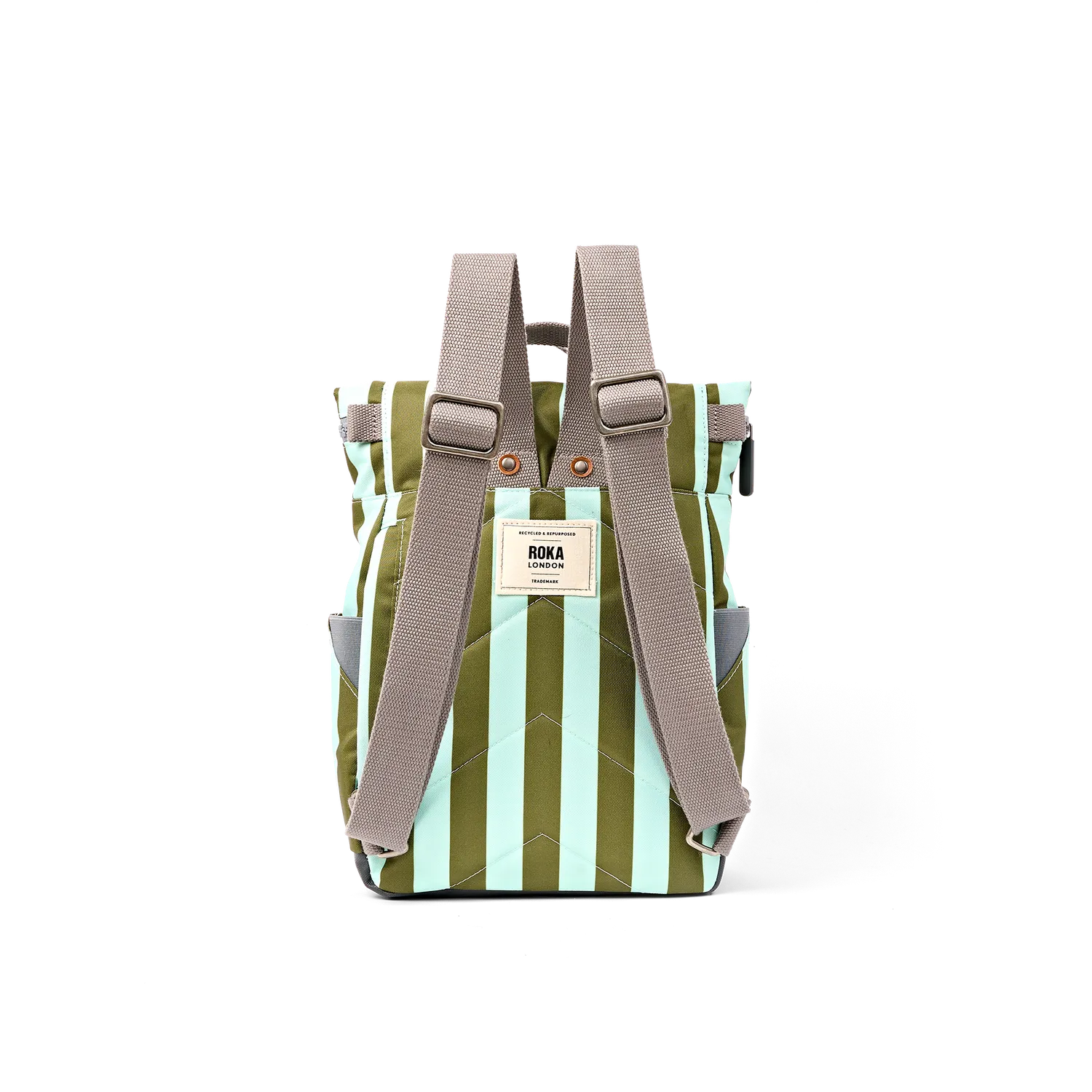 Roka London Canfield roll top rygsæk S moss stripe
