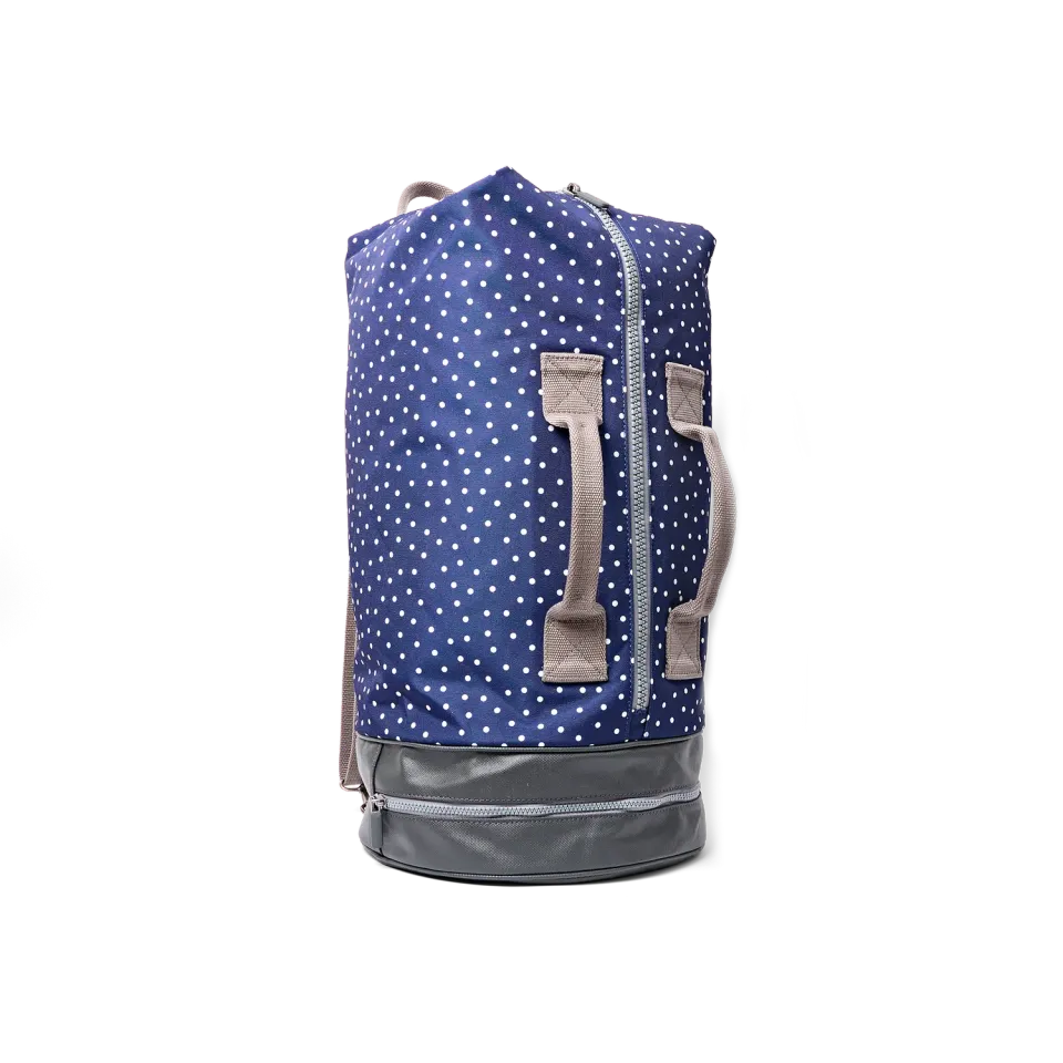 Roka London Heathrow duffelbag Navy Polka Dot Large skorum