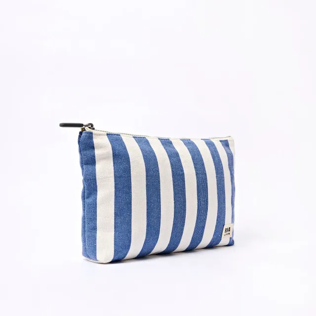 Roka London Maida Vale pouch Denim Stripe Small
