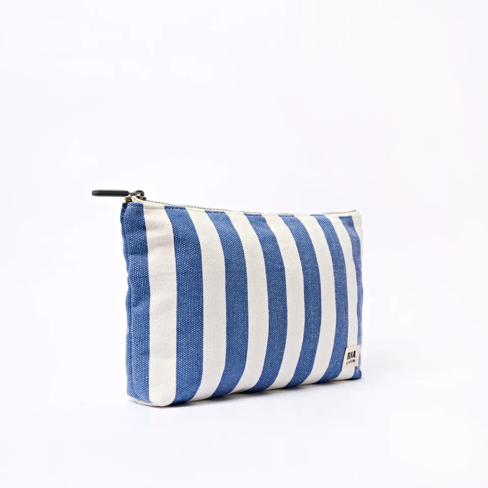 Roka London Maida Vale pouch Denim Stripe Small