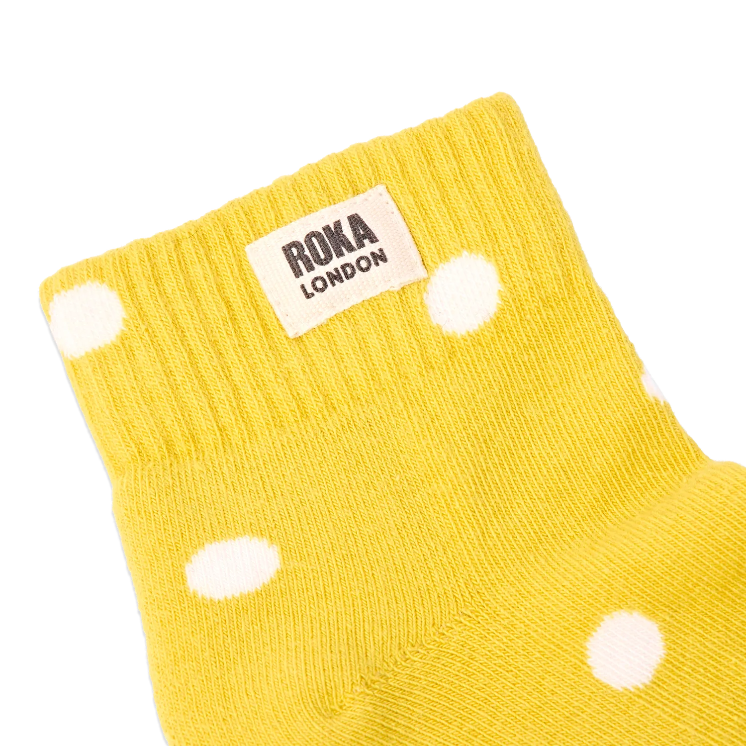 Roka London Wembley ankelstrømper gul prik 36-42