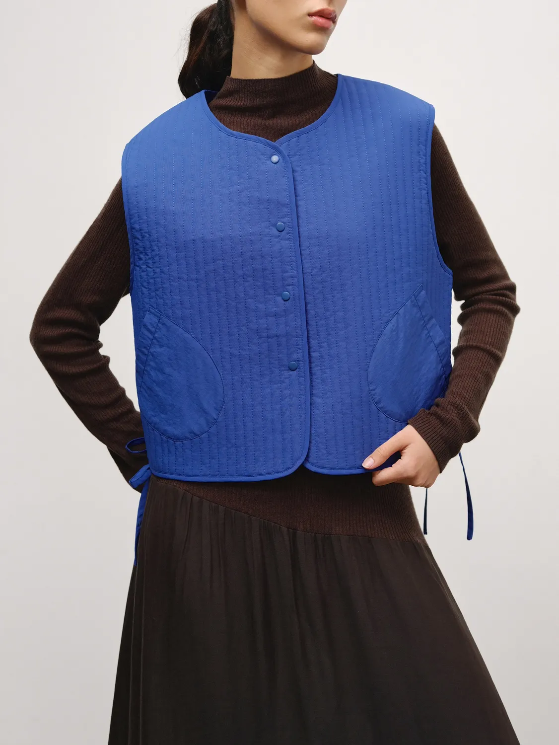 Ölend Padded quiltet vest Cobalt blue onesize