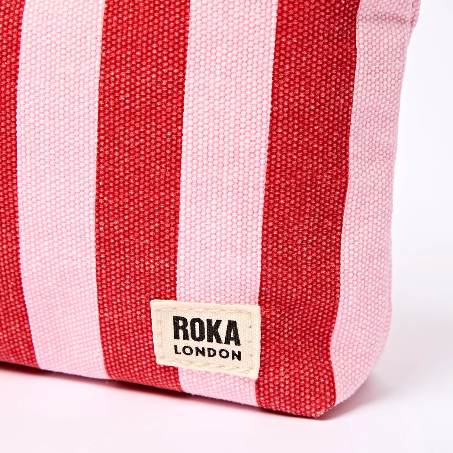 Roka London Maida Vale pung Strawberry Stripe bomuldslærred