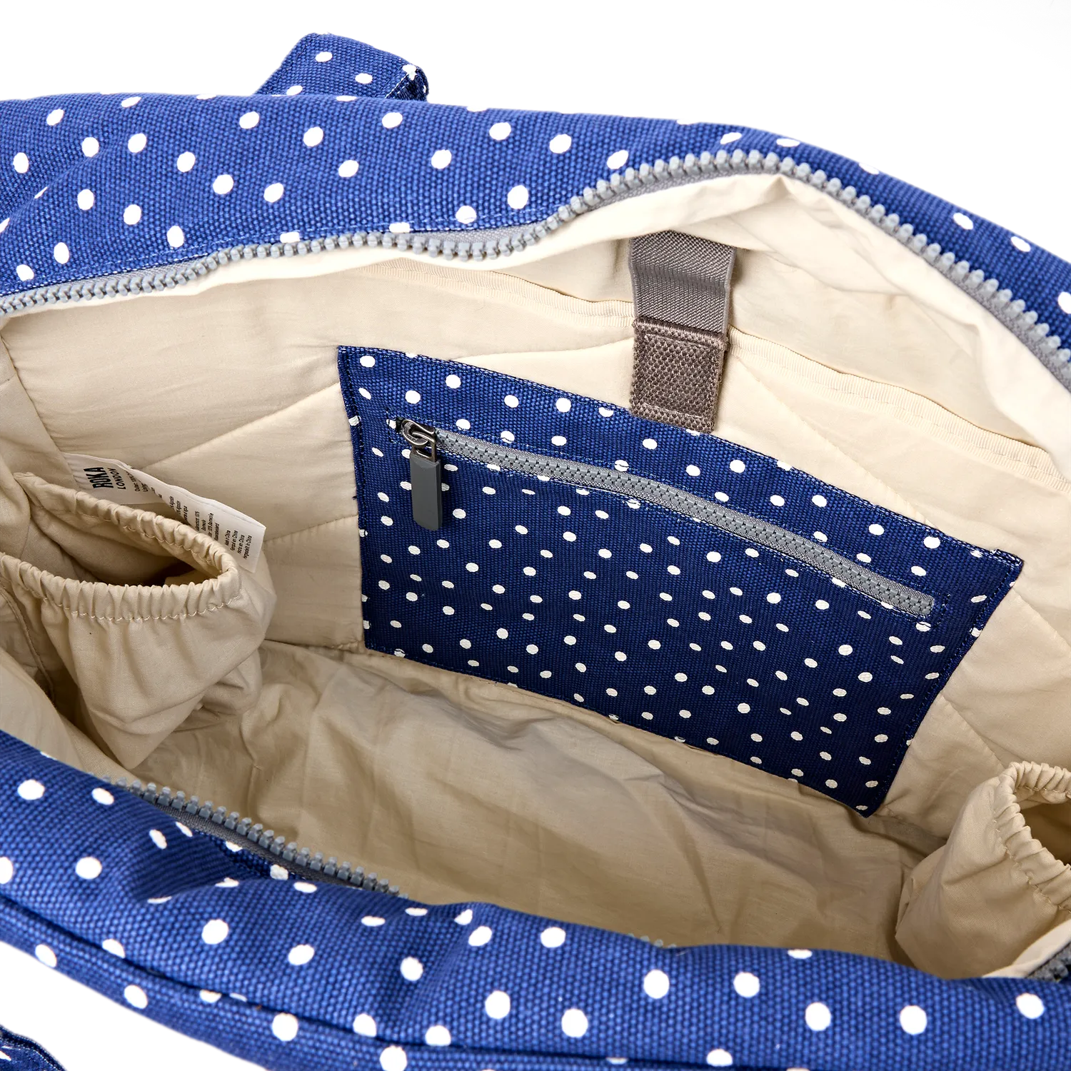 Roka London Somerset skuldertaske navy polka 18,5 liter