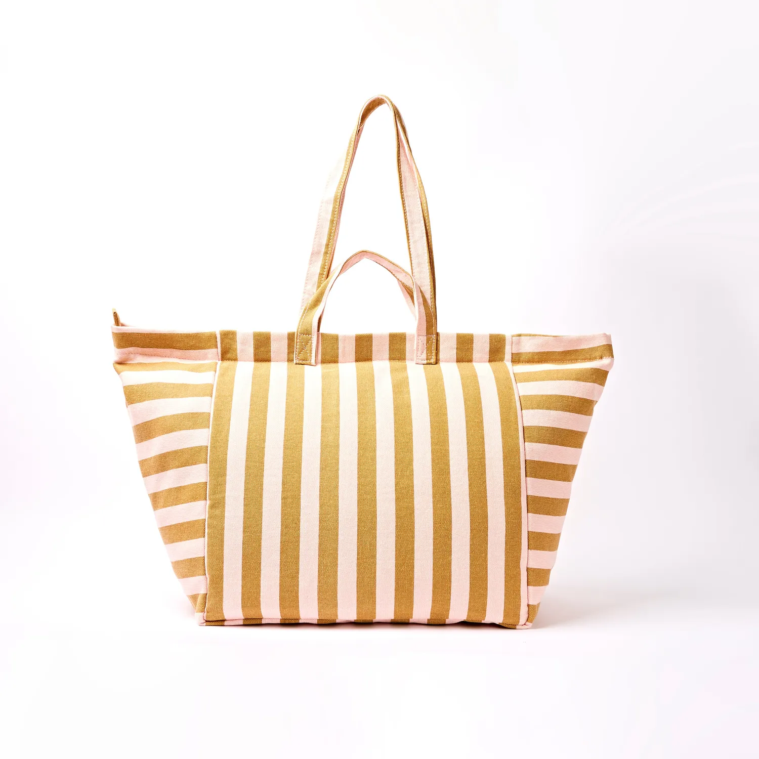 Roka London Marylebone Rose Gold Stripe totebag large 43 liter bomuld