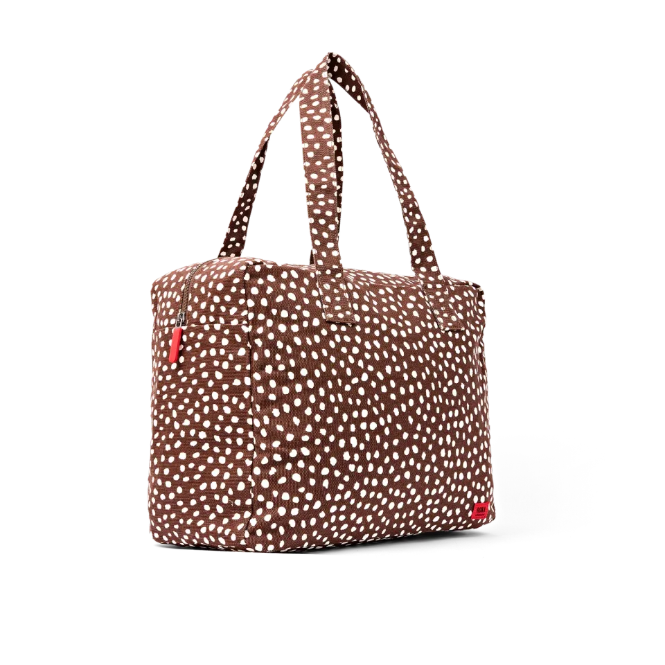 Roka London Sloane Medium skuldertaske Brown Spot laptop
