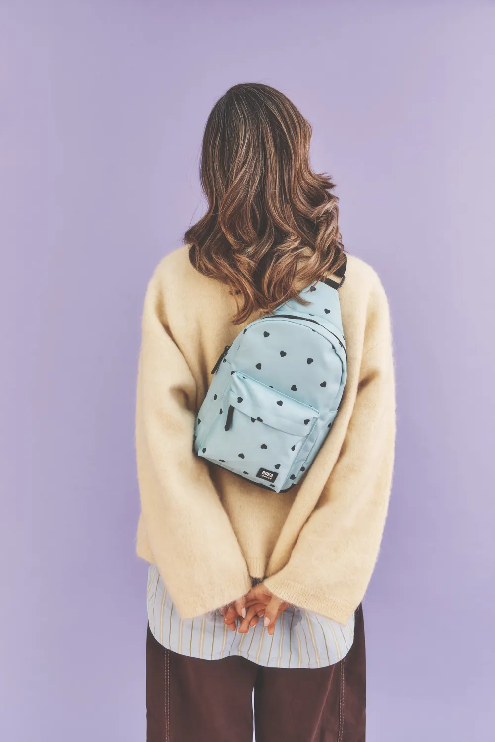 Roka London Willesden sling taske Heart Print Large rummelig