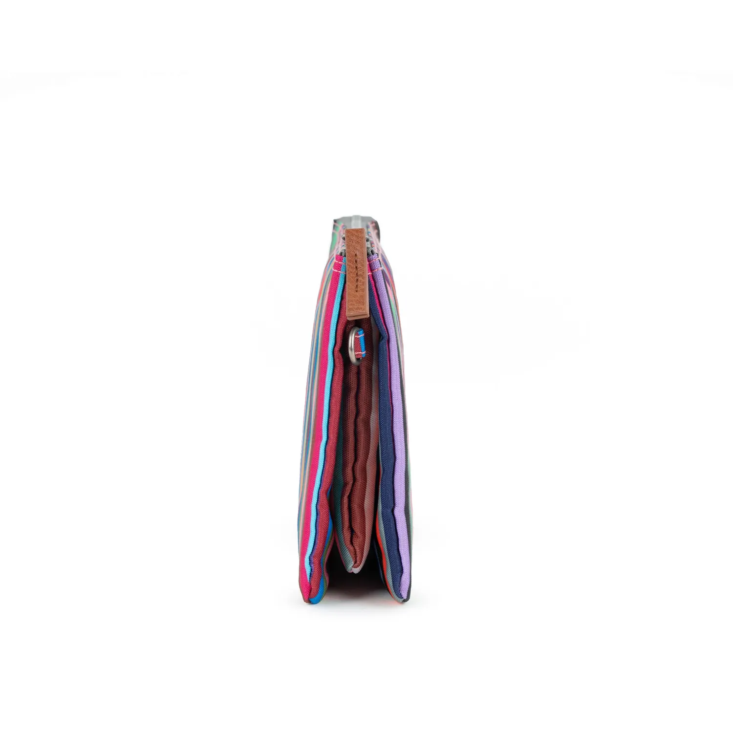Roka London Carnaby XL crossbody taske Multi Stripe pung