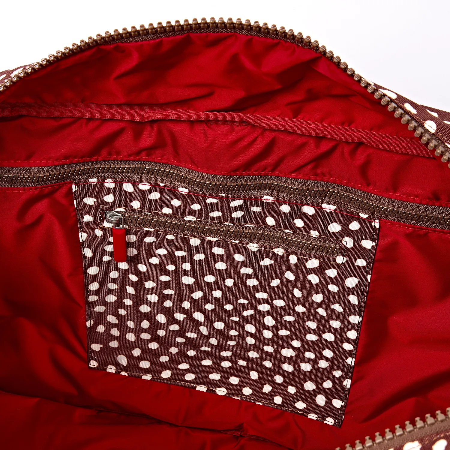Roka London Gatwick duffeltaske Brown Dot Small med laptoprum