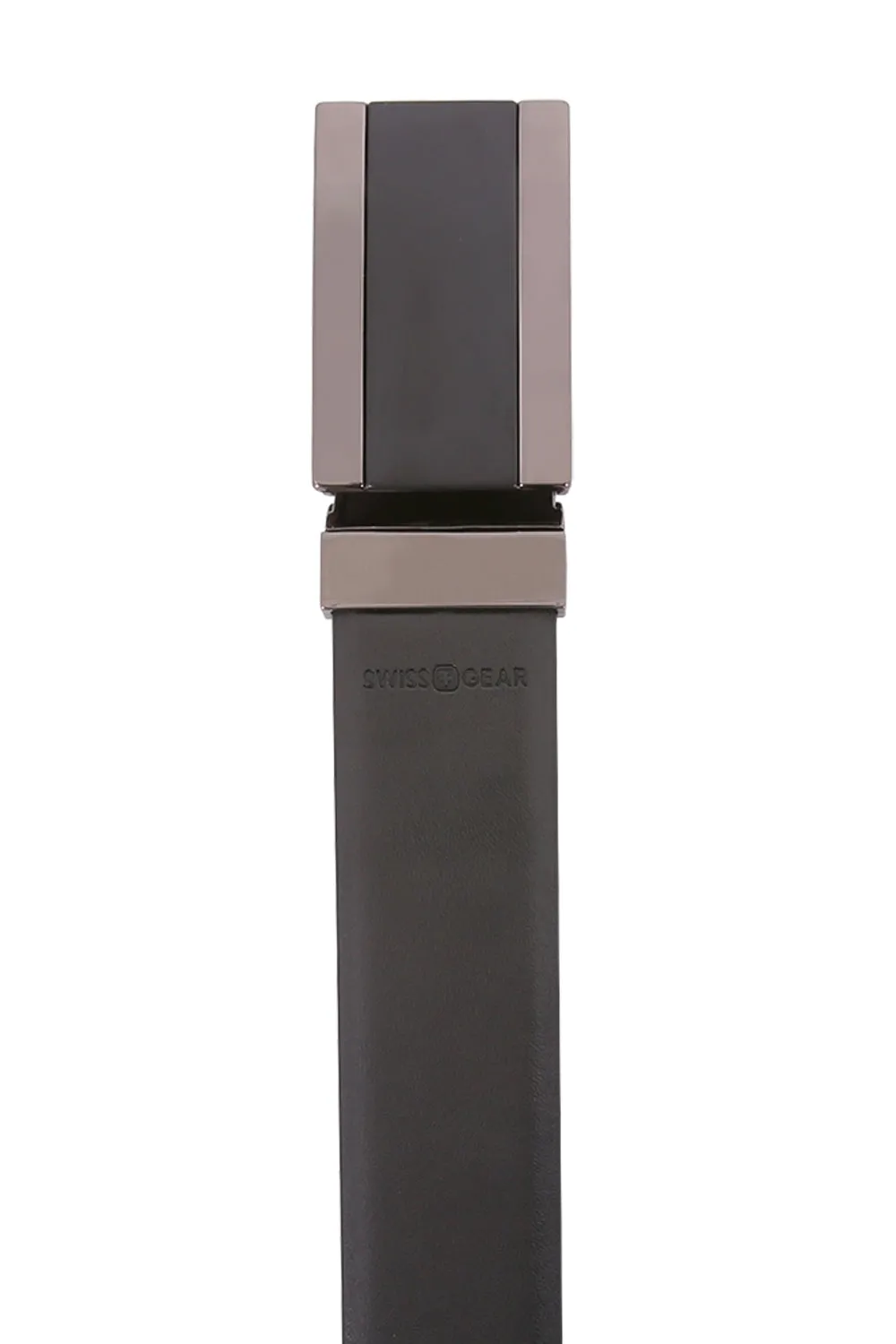Swissgear Plaque Buckle læderbælte sort vendbar