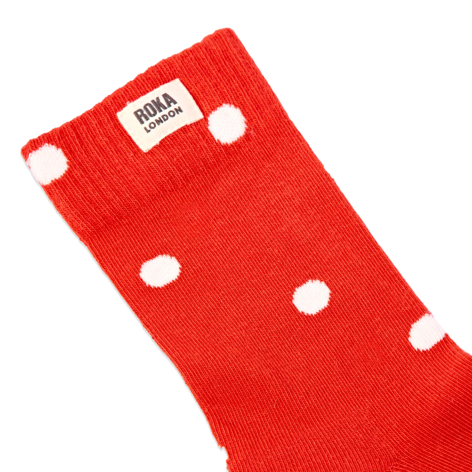 Roka London Wimbledon crew socks spicy orange dot økologisk