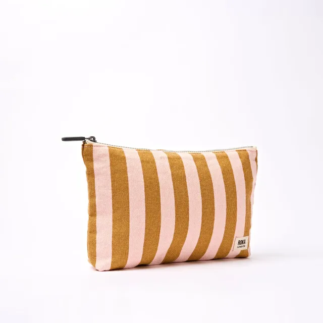 Roka London Maida Vale pouch Rose Gold Stripe bomuld